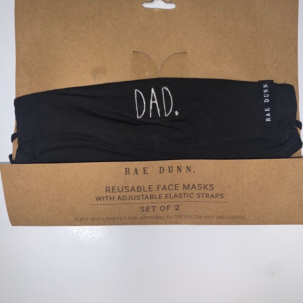 NWT Black ‘Dad’ Face Mask by Rae Dunn